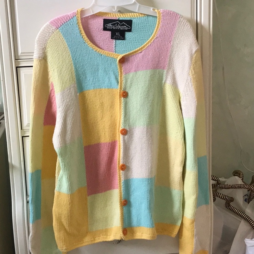 100% Cotton Pink, lime green, Aqua,Button Cardigan